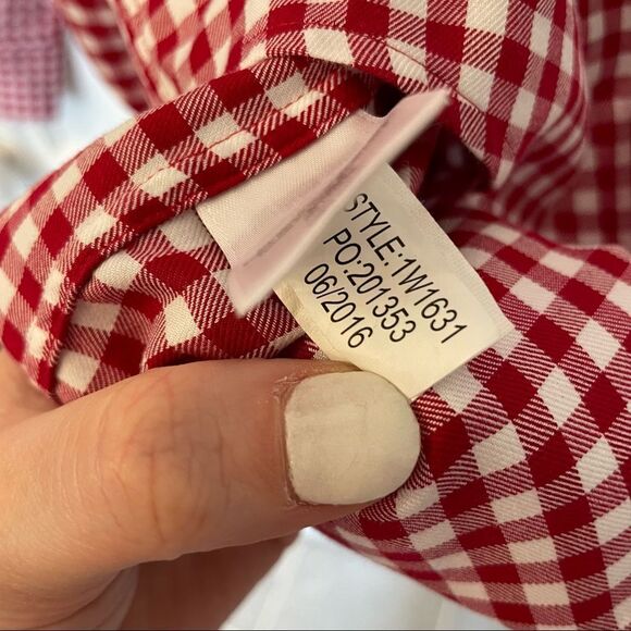 Vineyard Vines Gingham Red Gingham Classic Fit Tucker Shirt Button Down - Picture 7 of 8